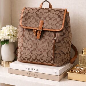 Vintage Coach Brown and Tan Backpack